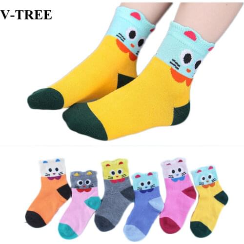 Cotton Girls Socks Cartoon Socks For Boys 5pieces/lot Whosale Product Children Stuff Kids School Socks For Teenager