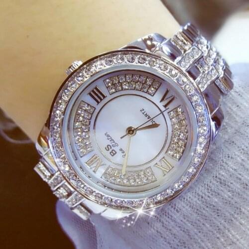 New Luxury Women Watches Quartz Watches Ladies Dress Crystal Diamond Watch Bracelet Watches women date Clock relojes para mujer