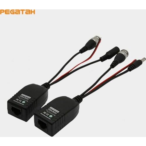 New 2pcs RJ45 to BNC 1080P HD AHD TVI CVI transmit Video /Data /Power together Video Balun for CCTV PTZ Camera System