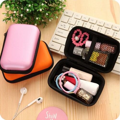 Earphone Wire Organizer Box Mini Zipper Hard Leather Earphone Storage Bag Earphone Pouch Box Portable Charger Card Boxes 30