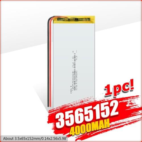 Rechargeable 3565152 3.7V 4000mAh li-Polymer Li-ion Battery For Q50 G700S K92 G36 Headset Childrens smart watch mp3