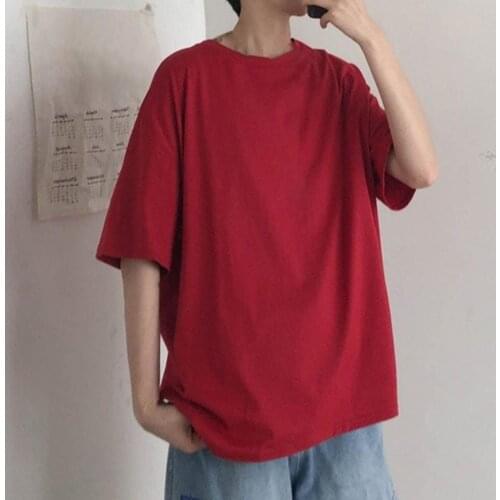 Men Casual Solid Color Half Sleeve O Neck Soft Loose T-shirt Baggy Shirt Top Casual Lifestyle Wear T-shirt Male Streetwear Tops
