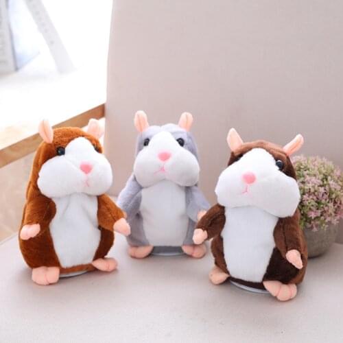 Dropshipping 15cm Lovely Talking Hamster Speak Talk Sound Record Repeat Stuffed Plush Animal Kawaii Hamster Toys