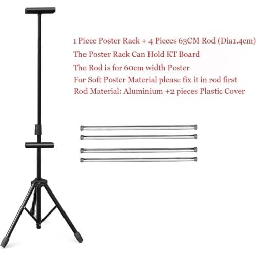 Poster Frame Double sided Triangle Easel Signs Board Display Rack Advertising Banner Photo KT Board Frame Rack with 63cm Rod