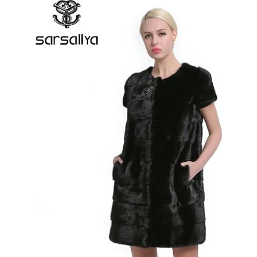 Women Mink Fur Vest Winter Genuine Mink Fur Vest Female Solid Women Vest Jacket Casual Sleeveless Coat Oversize New Arrival 2020