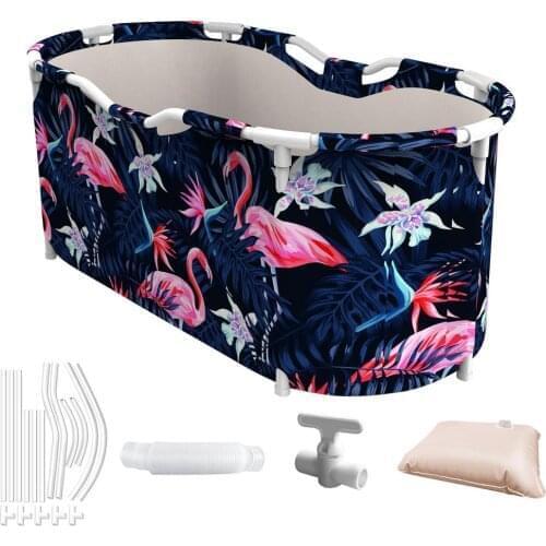 Folding Bathtub Adult Household Bath Barrel Double Foldable Bath Tub Portable Peach Skin SPA Bath Tub With Lid Home Sauna#2021