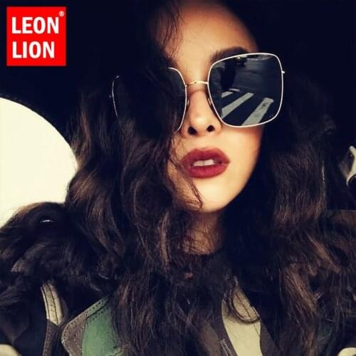 LeonLion Square Oversized Sunglasses Women Vintage Mirror Sunglasses Women Brand Designer Sun Glasses for Women Oculos De Sol