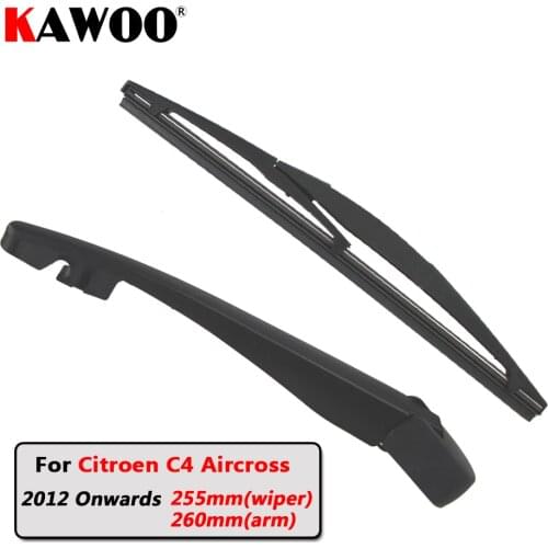 KAWOO Car Rear Wiper Blade Blades Back Window Wipers Arm For Citroen C4 Aircross Hatchback (2012-) 255mm Auto Windscreen Blade