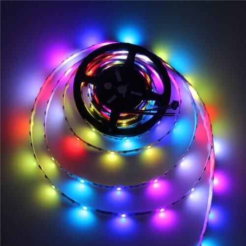 20M 30 LEDs/M WS2812B 2812 WS2812 5050 SMD RGB Digital LED Dream Color Strip Light DC5V Non-waterproof