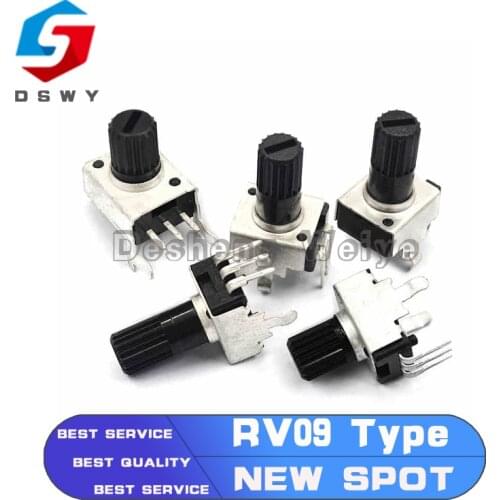 10PCS/LOT RV09 Vertical Adjustable Potentiometer 1K 2K 5k 10K 20K 50K 100K 1M 0932 9 Type 3pin Seal Potentiometer