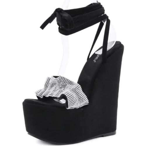 Plus big Size Womens Shoes 2021 Summer sandals open toe Womens Shoes lace up Womens Wedge Sandals Womens Platform pumps