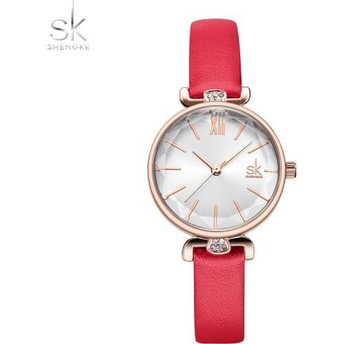 Shengke Classic Casual Analog Watches Women Japanese Quartz Wristwatches Relogio Feminino Ladies Thin Leather Watch Montre Femme