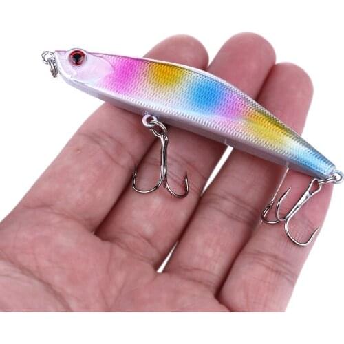1PCS 85mm 15g Spring Sea Hard Fishing Lure VIB Bait Pencil Sinking Fishing Lure 3D Eyes Dropship