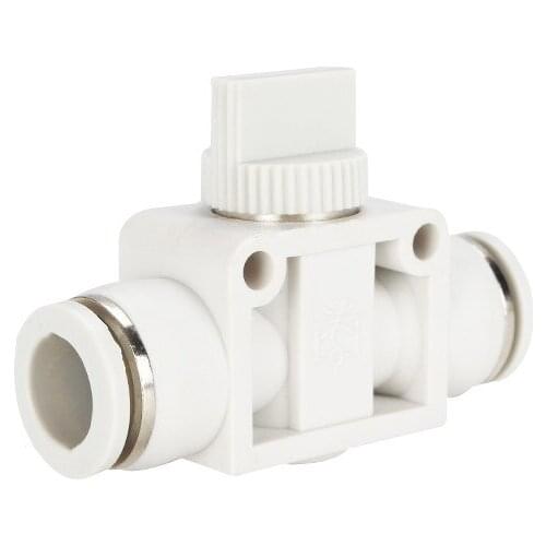 4 6 8 10 12mm White Pneumatic Air Flow Control Valve Push to Connect Fitting Manual Valve