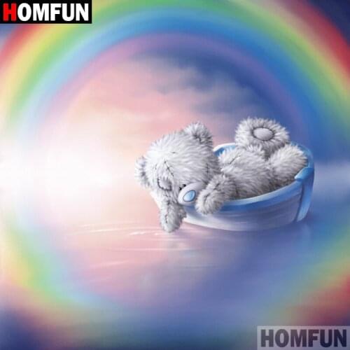 HOMFUN 5D DIY Diamond Painting Full Square/Round Drill "Cartoon bear" 3D Embroidery Cross Stitch gift Home Decor A03787