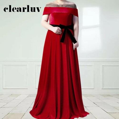 Burgundy Evening Dresses DR1054 Plus Size A Line Long Evening Gowns Sexy Boat Neck Robe De Soiree Off The Shoulder Evening Dress