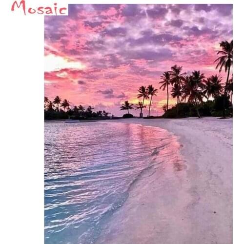 DIY Square round diamond painting landscape handmade full diamond embroidery lake forest diamond mosaic paste pattern Beads