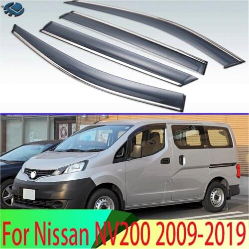For Nissan NV200 2009-2019 Plastic Exterior Visor Vent Shades Window Sun Rain Guard Deflector 4pcs