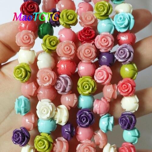 Multicolor Rose Coral Beads For Jewelry Making DIY Necklace Bracelet Handicraft 10/12mm Coral DIY Beads Wholesale