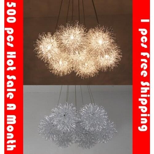 Aluminum wire Ball Led pendant light Star ball hanging lamps for dining room bedroom restaurants droplight loft Fireball