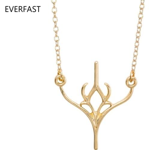 Everfast 1pc Trendy Antlers Pendant Necklace Charm Chain Jewelry Lucky Gift For Women Men Couples Free Shipping