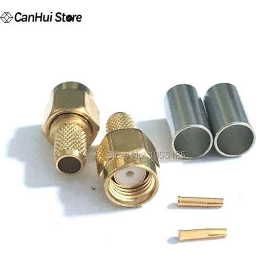 10pcs/lot SMA Male Connector SMA Male Plug RF Coaxial Connector Crimp For RG58 LMR195 RG-400 RG-142 50-3 Cable RF SMA connector