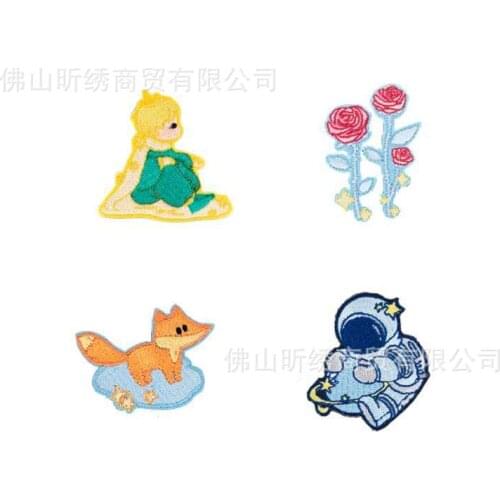 20pcs/lot Embroidery Patch Sticker Prince Planet Astronaut Star Flower Clothing Decoration Craft Diy Iron Heat Transfer Applique