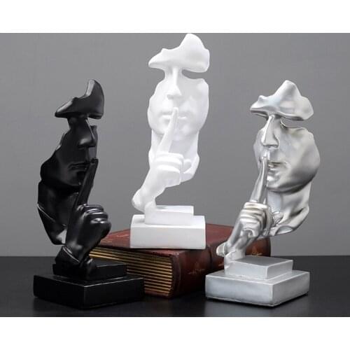 2021 New Creative Character Mask Thinker Sculpture Statue Resin Crafts Living Room Study Home Decoration Decoration Crafts Gifts