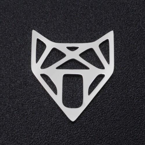 5pcs/lot 100% Stainless Steel Fox Head Charm Pendants Wholesale Never Tarnish DIY Necklace Bracelet Making Charms Top Quality