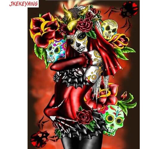 5D DIY square/round Diamond Painting Beauty skull Cross Stitch Diamond Embroidery Pattern Rhinestone J2279