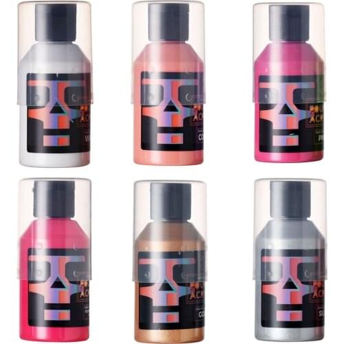 OPHIR 6x Water-Based High Flow Pouring Acrylic Paint Set Pre-Mixed Fluid Pigment for Fabric Canvas Craft Supply 100ML/Bottle