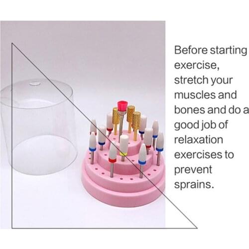 48Holes Acrylic Cover Tools Nail Art Drill Bits Empty Holder Storage Box Holder Stand Display Container Manicure Accessories