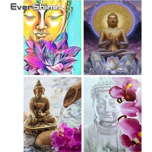 Evershine Diamond Painting Religious Icon Full Square Diamond Embroidery Buddha Cross Stitch Kit Diamond Mosaic Portrait Zen Art