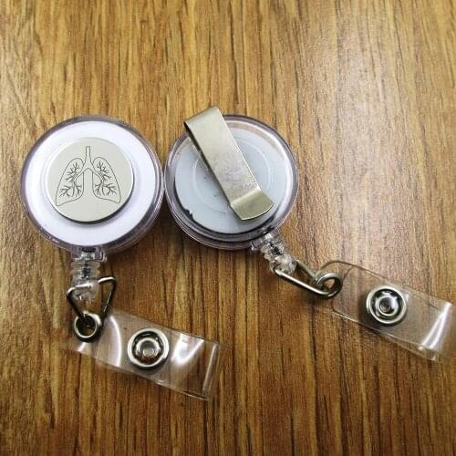 Lungs ID Badge Reel gift for him/her friend family retractable recoil id badge holder work fun