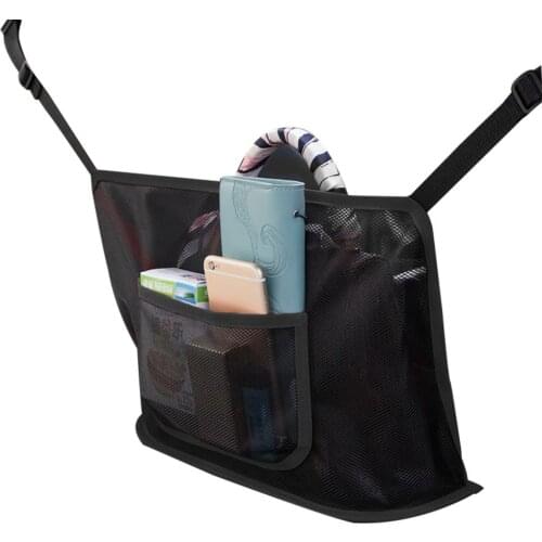 Big Capacity Car Handbag Holder Purse Pocket Smaller Items Storage Dog Barrier Driver Mesh Pouch On Back Two Seats 40x11.5x26cm
