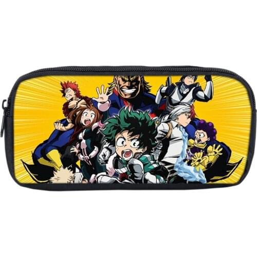 Printed Anime 3D My Hero Academia Pencil Case Stationery Makeup Box Storage Pouch School Bags For Teenage Girls Supplies Zipper