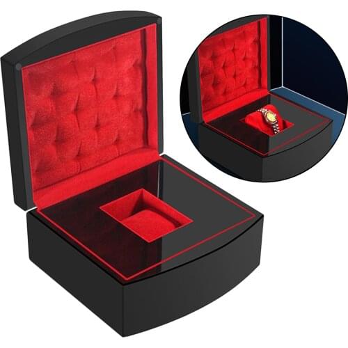 Wood Watch Organizer Wristwatch Single Grid for Wristwatch Display Personal Use Proposal Collector Engagement Holder Engagement