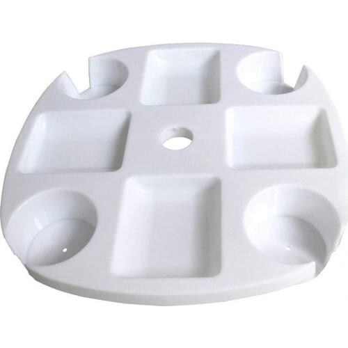 Holding Foods with Bracket White Multifunctional Solid Beach Tray with Bracket for Outdoor