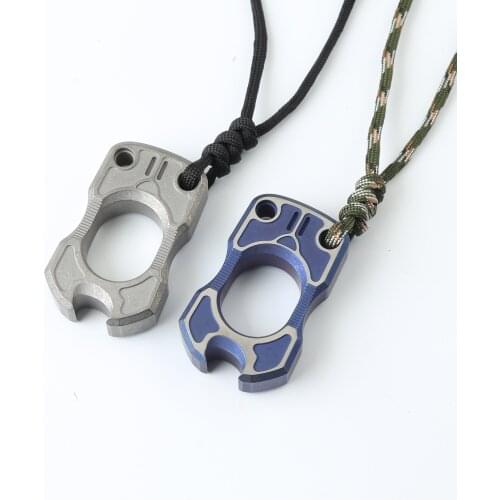 DICORIA Titanium Alloy Defensive Knuckle Ring EDC Self-defense Knuckle Single Finger Buckle Corkscrew- Copper