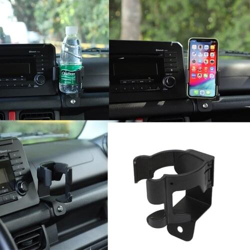 For Suzuki Jimny 2019 2020 2021 JB64 JB74 Drink Cup Phone Holder Stand Organizer Multi-Function Car Interior Acessories Black