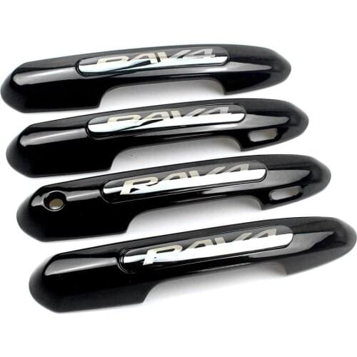 For Toyota RAV4 2019 2020 2021 Gloss Black Side Door Handle Cover Trim Bezel Car Decor Accessories