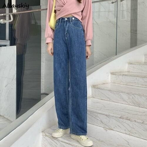 Jeans Women Full Length Pockets Fashion Streetwear All-match Spring Mujer Students Zipper Female Korean Style Straight Daily Ins
