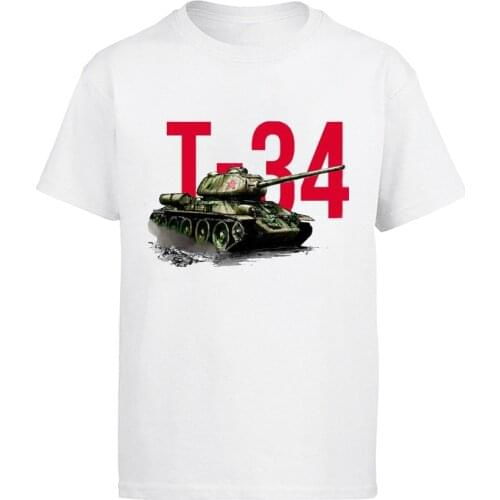 Funny Men T-shirt World War 2 T-34 Tank Art Print T-shirt Good Quality Casual Tops Harajuku Male Tee Shirt t shirts men