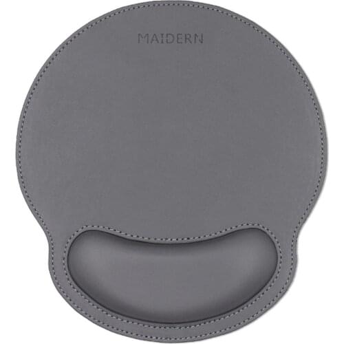 Mouse Pad Ergonomic Mouse Mat with Wrist Support Rest - PU Leather Surface - Memory Foam Computer Mouse Pad with Nonslip Rubber