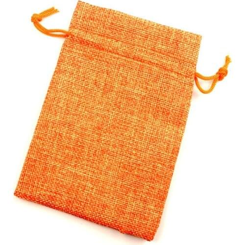 10Pcs Orange Cotton Linen Drawstring Storage Bags Jewelry Candy Christmas Wedding Decoration Gifts Bags Packaging Bags Pouch
