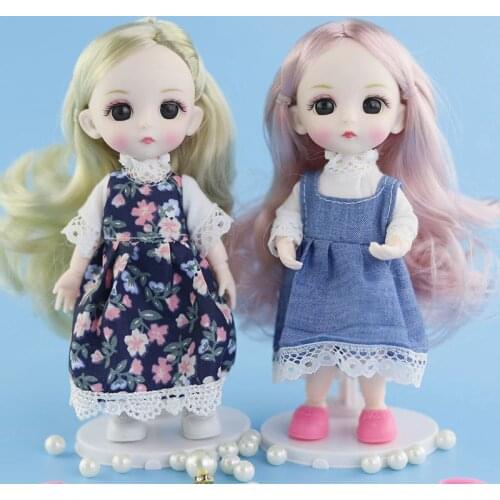 Cute 16cm Martin Doll White Skin Bjd Baby Doll Toys for Children New Arrival 13 Joints Moveable Dress Up Girl Toys Gift