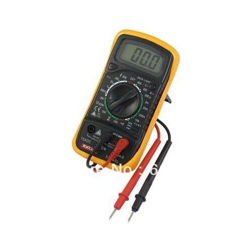 XL830L Mechanic Yellow Black LCD Display 4 Fuction Digital Multimeter Tester Instrument Measure AC/DC Voltage Current Ohm Hz