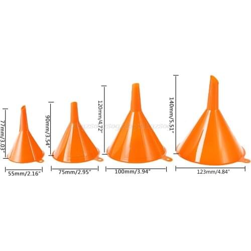 4Pcs Plastic Funnel Set, Used for Automobile Oil and Gas and Automobile Household Kitchen Functional Plastic Funnel