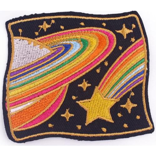 Space Patch Hippie Space Embroidered Patches For Clothing Cartoon Patch Stickers Travel Patches On Clothes Applique Patch