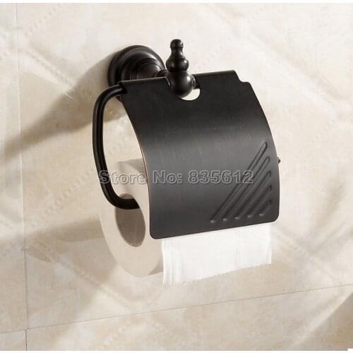 NEW Black Oil Rubbed Brass Toilet Paper Roll Holder Modern Bathroom Wall Mounted Accessory Wba824